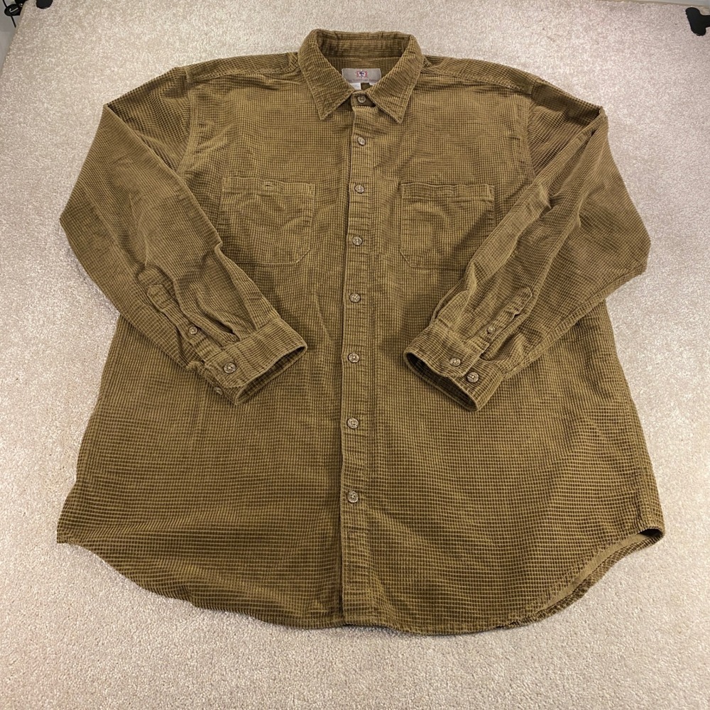 The Territory Ahead Shirt Mens XXL Brown Waffle Corduroy Long Sleeve Button Down